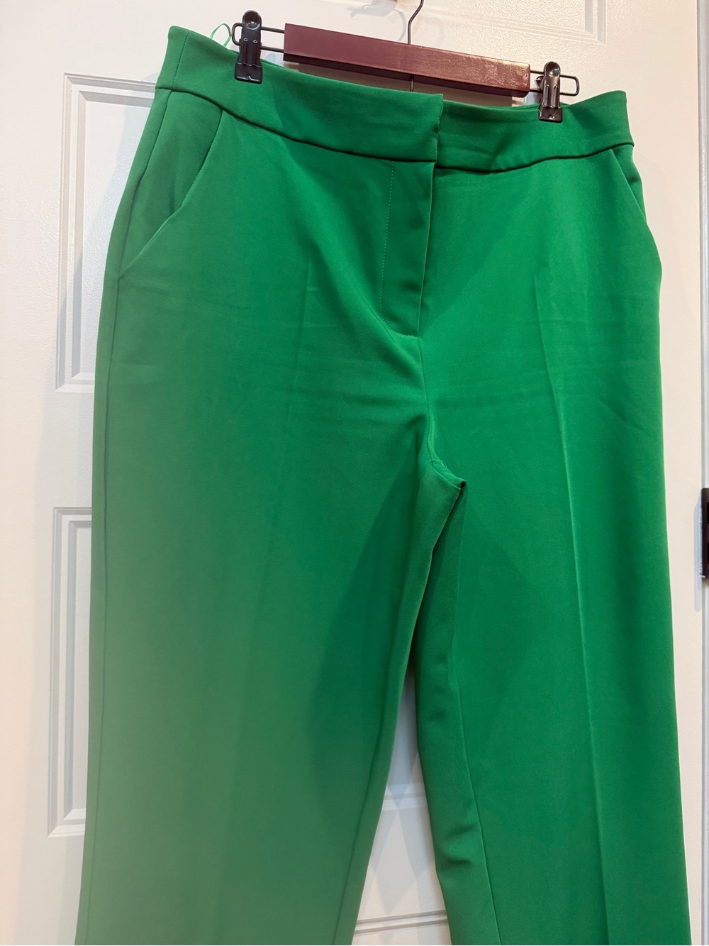High-Rise Green Wide-Leg Pants for Women - Picture 3 of 7